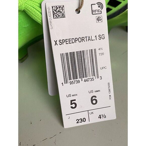 Adidas Speedportal.1 SG GW8440 Elit Green Soccer Cleats Data Pack Men's Sz 5 W 6 - Picture 2 of 14